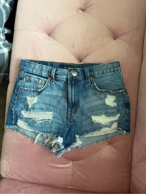 Aeropostale Light Blue Distressed Denim Cutoff Shorts